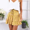 Sexy Women Fashion High Waist Frills Skirt for Broken Flower Half-length Printed Beach A Short Mini s 210607