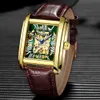 Chenxi Luxury Gold Automatic Watch Mężczyźni Biznes Wodoodporna Szkielet Tourbillon Mechaniczny Wristwatch Top Relogio Masculino Q0524