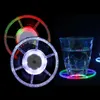 Mats Pads Acrylic Ultra-Thun Led Light Bar Cocktail Flash Base Lysous Matta och Round Cup Pad Xmas Dekoration