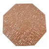 Octagonal PVC Table Mats Hollow Non Slip Home Dining Restaurant Decoration Gold Placemat Coaster Pad