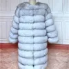 Naturalny Real Fox Fur Coat Zima Kobiety Długie Styl Oryginalna Kurtka Żeński Quali - 1,14% Plecak-Jaon 210927