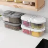 Storage Bottles & Jars Double-Grid Covered Kitchen Food And Grocery Sealed Multifunctional Refrigerator Plastic Box