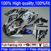 Vit svart injektionsform för Suzuki GSXR750 GSXR600 750CC 2008 2009 2010 Body 22No.64 GSX-R600 GSXR 750 600 CC 08-10 GSXR-600 600CC K8 GSXR-750 08 09 10 OEM FAIRING KIT