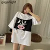 Frühling Sommer Kurzarm T-Shirt Frauen Nette Patch Cartoon-Kuh Harajuku Weibliche T-Shirts Korean Casual T-Shirt Tops 210601