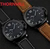 Subdials arbetar Sport Military Moon Phase Week Day Watches 50mm High Quality Leather Classic Style Auto Date Quartz Men mode cas3136