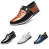 Fashion Men leather shoes color black white blue orange brown mens trend casual sneakers size 39-45