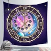 Creative Astrolabe Chart Zodiac Wall Tapestry Cosmos Stars Mandala Tapestry Wall Hanging Fabric Boho Decor 210609