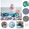 Asciugamano da spiaggia rotondo da 150 cm Summer BeachTassel Tapestry per adulti Bandiera geometrica Nuoto Prendere il sole Grandi asciugamani da spiaggia