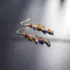 Colorful Sapphire Yellow 18K Gold Earrings Female Genuine Gemstones Long Gift For Girlfriend Dangle & Chandelier