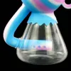 tubo di fumo dell'acqua tubo flessibile in silicone giunto vetro bong tamponare emisfero narghilè shisha narghilè piattaforma petrolifera bong tubi altezza 5,3 "