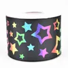 50Yller 75mm Multicolored Stars Star Grosgrain Ribbon för DIY Tillbehör Välkommen Custom Printed