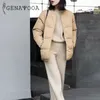 Genayooa Two Piece Set Pullover Sweater Tracksuit Kvinnor Hög midja Sticka Wide Ben Byxor Kvinnor Suit 2 Piece Set Kvinnor Vinter 210925