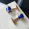 LM32 Designer Cuff Links for Men French Shirt gemelli blu Resina Design di lusso di alta qualità Gift3331S1429141