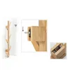 Mrosaa Bamboo Houten Opknoping Jas Rack Muur Haak Kleding Hanger Woonkamer Slaapkamer Wandplank Decoratie Hanger 6/8/10 Haken 210705