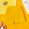 Lato 3-Pack Baby Girl Daisy Solid Top Tee and Shorts Set dla 2-6Y Maluch Bawełniane Zestawy Ubrania 210528