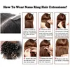 Loop Micro Ring Hair Extensions Kinky Proste Malezyjskie Ludzkie Włosy 100 Strands / Set Natural Color