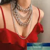 Vintage Fashion Thick Chain Pendant Necklaces For Women Bohemian Gold Metal Multi Layer Necklace Jewelry Wholesale  Factory price expert design Quality Latest