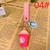 PVC Keychains Stereo Milk Tea Coffee Cup Keychain Car Key Ring