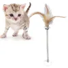 猫のおもちゃ1ピースティーザーのおもちゃの吸盤春の鐘ペットインタラクティブ面白い羽毛ドラキテン