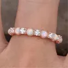 Beauty Pink Princess Luxury Alloy Bijoux de mode de mariage Bagues de fiançailles pour femmes Rosegold en acier inoxydable Ring241Z