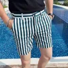 Summer Striped Shorts Men Casual Beach Shorts Fashion Brand Boardshorts Men Clothing Business Social Street Wear Shorts 210527