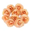 Flores decorativas grinaldas 20/50pcs 4cm Mini Rose Seda Flor Artificial para Festas de Casamento Decoração de Sapatos de Casamento Chapéus Acesso