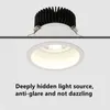 Downloads Anti-Glare Downlight Round LED Spot Lights 7W 12W 24W Dimmable 110V 220V 38 ° Lâmpada de teto Branco quente para iluminação da sala