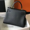 Alle handgemaakte vrouwen kleine zwarte schoudertas handtas spiegel kwaliteit origineel togo echt leer is gewaxt draad Luxurys Designers Bags met doos