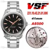 VSF Aqua Terra 150m Anti -magnético Cal A8500 Mens Automático Relógio Black Wave Dial Bracelete de aço de ouro rosa 231.10.42.21.01.006 Super Edition Relógios PureTime 02