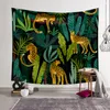 7 Designs Wall Hanging Tapestry Leopard Print Beach Towel Shawl Floral Plants Yoga Mats Tablecloth Polyester Tapestries Home Decor