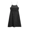 Spaghetti Pasek Sukienki Kobiety Bez Rękawów Streetwear A-Line Vestidos High Pas Harajuku Black Mujer 210515