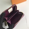 Carteras Cartera de mujer moda Pu bolso de mano de cuero bordado monedero patrón de flores pequeño monedero minimalista2058