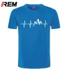 REM Mountain Heartbeat T-Shirt Mode Anniversaire Drôle 100% Coton Manches Courtes T-shirts Causal O-cou Tops Tees Hip Hop 210722