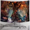 Svampskog Slott Tapestry Fairytale Trippy Färgglada Fjäril Vägg Hängande Tapestry För Hem Dorm Fantasy Decor