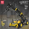 Inżynieria Forklift Truck Crane Bloków budulcowych pleśń King 19009 zaawansowany technologicznie model symulacji MOC Kids Christmas Toys Birthday Prezenty urodzinowe