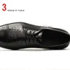 Mens formale Schuhe Echtes Leder Oxford Schuhe für Männer Ankleiden Hochzeit Brugues Büro Black Lace Up Herren Kappe Zehenkleid Schuhe