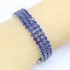 Blue Semi-precious Women Jewelry Sets Bracelet Earrings Rings Necklace Pendant Gift Box New Arrival H1022