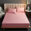 Bonenjoy gewatteerd waterdicht hoeslaken met elastische koningin kingsize matrasbeschermer Solid Bed Cover (kussensloop behoefte bestelling) 220217