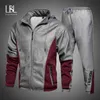 Uomo Hip Hop Tracksuit Mens Abbigliamento da primavera 2 pezzi set uomo Streetwear Zipper Jacets e Pantaloni Harem + Felpa Abiti 210722