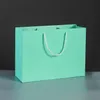 Tiffany Blue Paper Bag Kraft Packaging Present Wrap Festival Shopping Birthday Party Decorate303K8714150