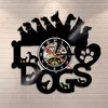 Zegary ścienne Kocham psy Record Art Clock Szczenięta Różne rasy psów Decor Vintage prezent dla kochanków