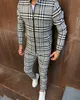 Giacche moda Tute da uomo Imposta plaid colorato Uomo Casual Zipper Set Autunno Top Pantaloni Tasca felpa maschile