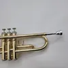 Margewate B Flat Trumpet Brass Plated Phosphor Bronze Material Professionellt musikinstrument med fall Golves tillbehör