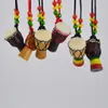 Anneaux de bois de bois Bijoux Africain Drum Keychain Keychain Musical Instruments Couleur mixte