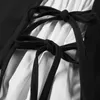 Falda de cintura alta plisada de encaje de costura de estilo pijo de moda informal de retales coreanos para mujer Faldas de verano 16W1071 210510