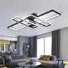 Moderni apparecchi di illuminazione per lampadari a LED per soggiorno, camera da letto, cucina, decorazioni per la casa con telecomando, lampada da soffitto a lustro nero