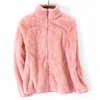 Women's Jackets Coral Velvet Coat Double Sided Fleece Jacket Men Outdoor Sweater Inner Liner Autumn Winter Women Pocket Stand-Up Collar Blou