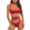 Tenue de yoga 3 PC Femmes Lingerie Corset Wire Musline Sous-vêtements Sexy Topsbriefs Shet ShetSenders Set Suit1502991