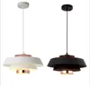 Nordic Style Pendent Lamp Post Modern Enkel Restaurang Bar Creative Light LED Lampor och Lanterns Iron Candelier Svart Vit