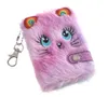 Simpatico quaderno di peluche per gatti per ragazze Bomboniera Kawaii Portachiavi con ciondolo Gatti pelosi Quaderno Agenda giornaliera Diario Appunti Cancelleria SN3301